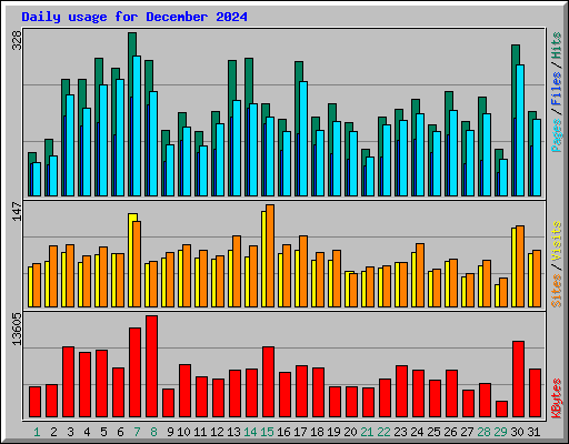 Daily usage for December 2024